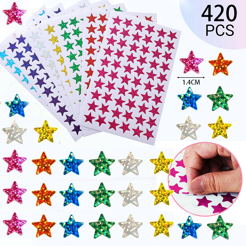 420Pcs Star Stickers Sparkly H - Glitter Vinyl Roll ulasan dan harga
