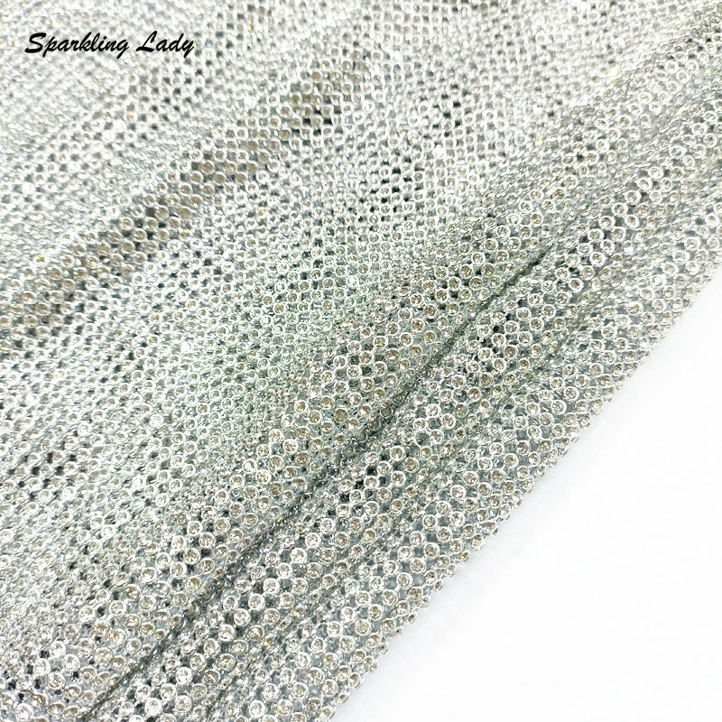 3MM Fashion Metal Rhinestone F - Crystal Mesh Fabric ulasan dan harga
