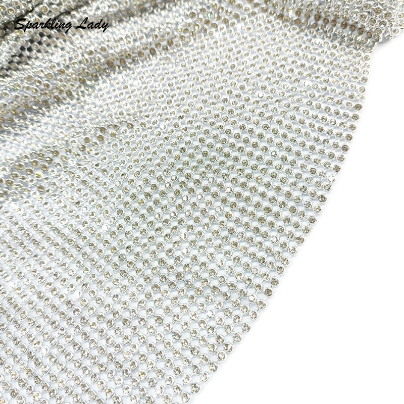 3MM Fashion Metal Rhinestone F - Crystal Mesh Fabric ulasan dan harga