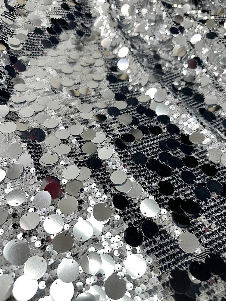 Sequin Fabric Mesh Diy Backgro - Crystal Mesh Fabric ulasan dan harga