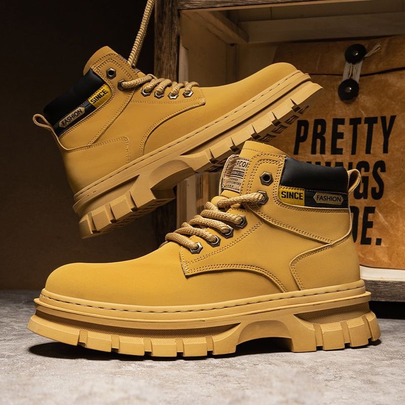 Vintage Men Platform Ankle Boo - Guipure Lace Panel ulasan dan harga