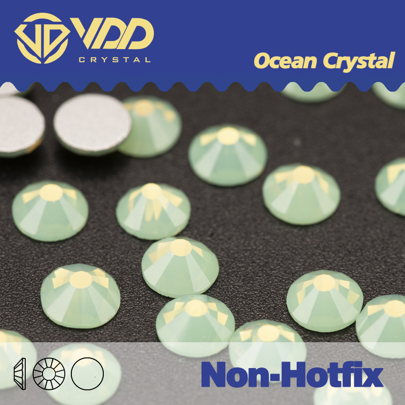VDD 046 Green Opal  Crystals F - Hotfix Rhinestone Sheet ulasan dan harga