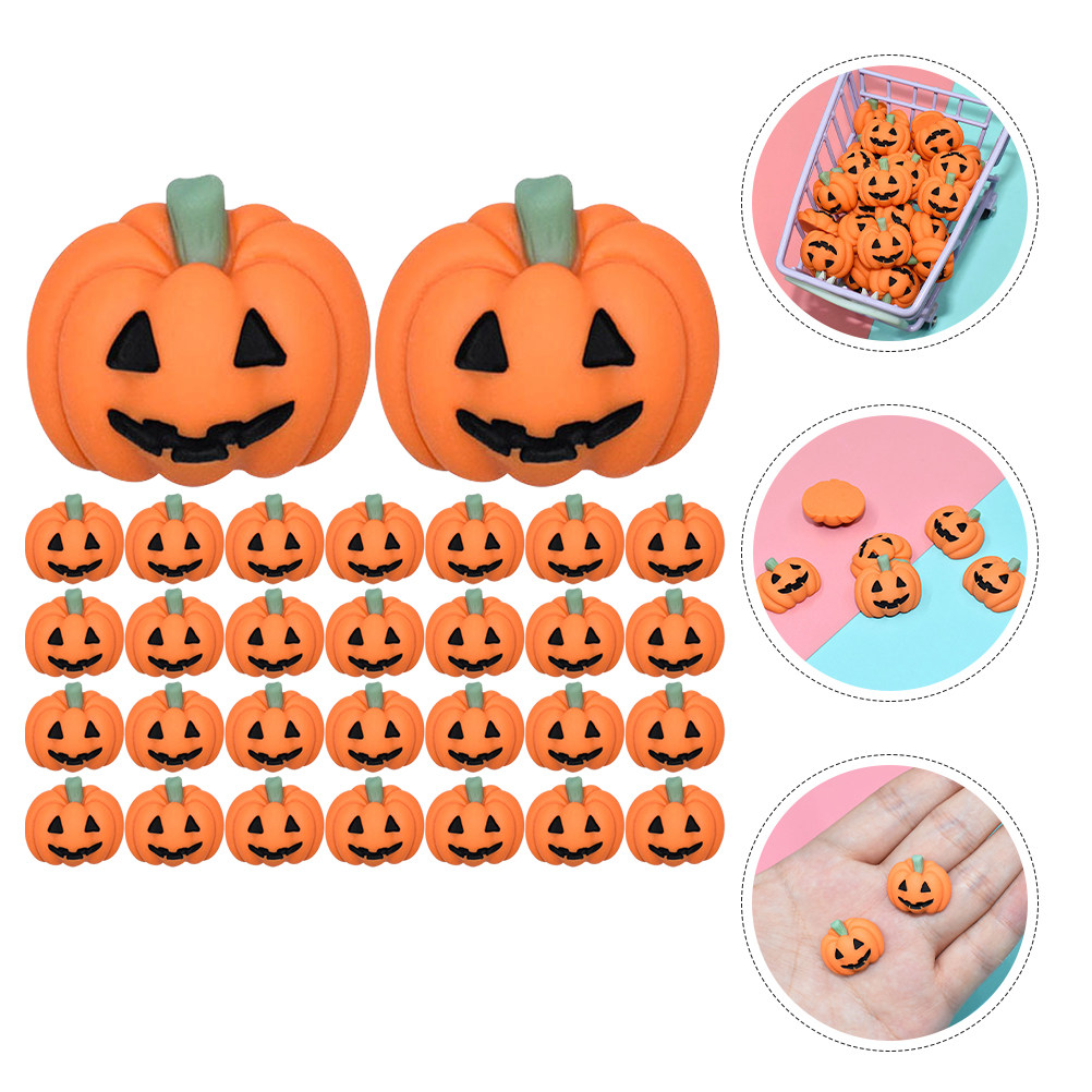 50Pcs Mini Resin Pumpkin Charm - Craft Embellishment ulasan dan harga