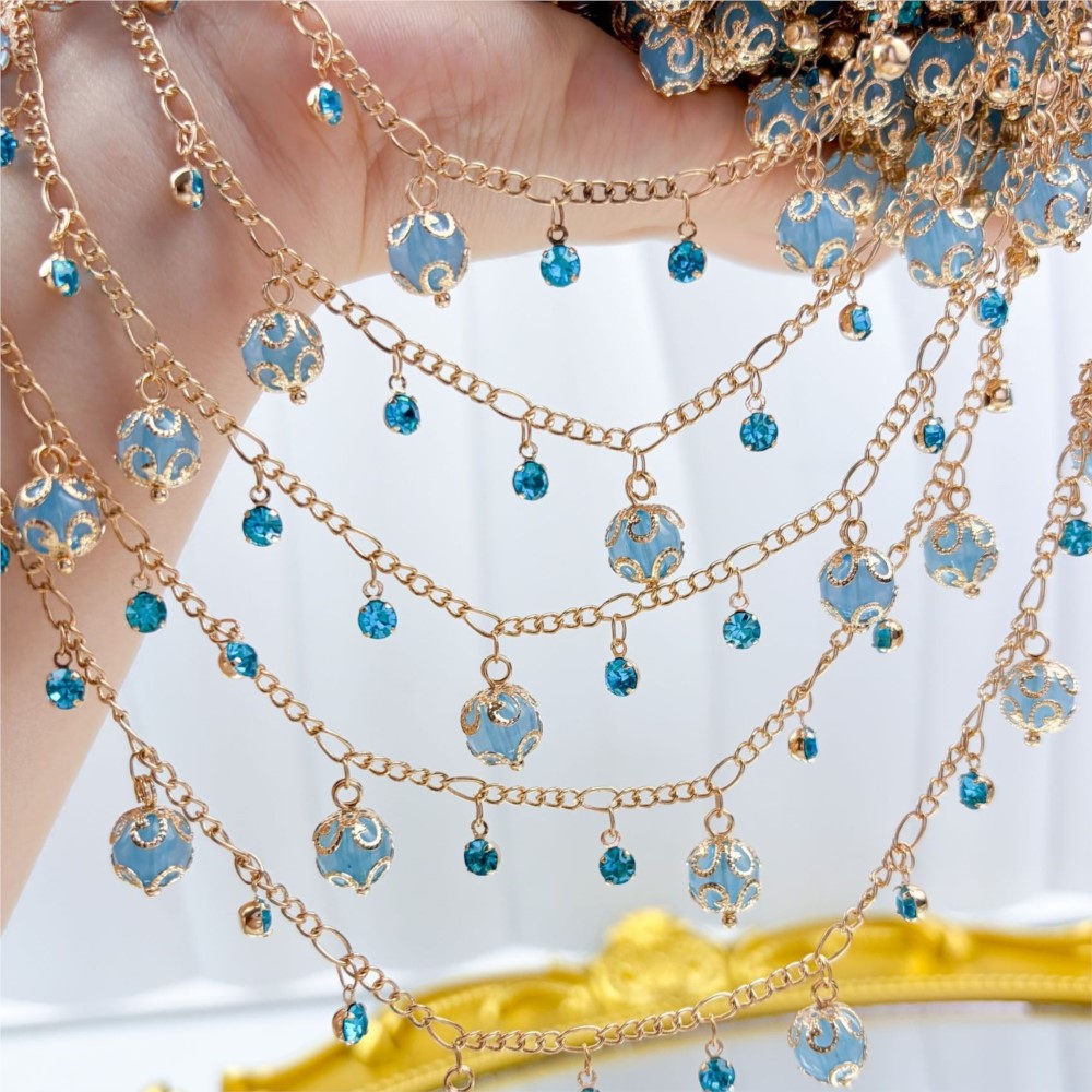 0.5Meter/1Meter Glass Bead Rhi - Pearl Trim Chain ulasan dan harga